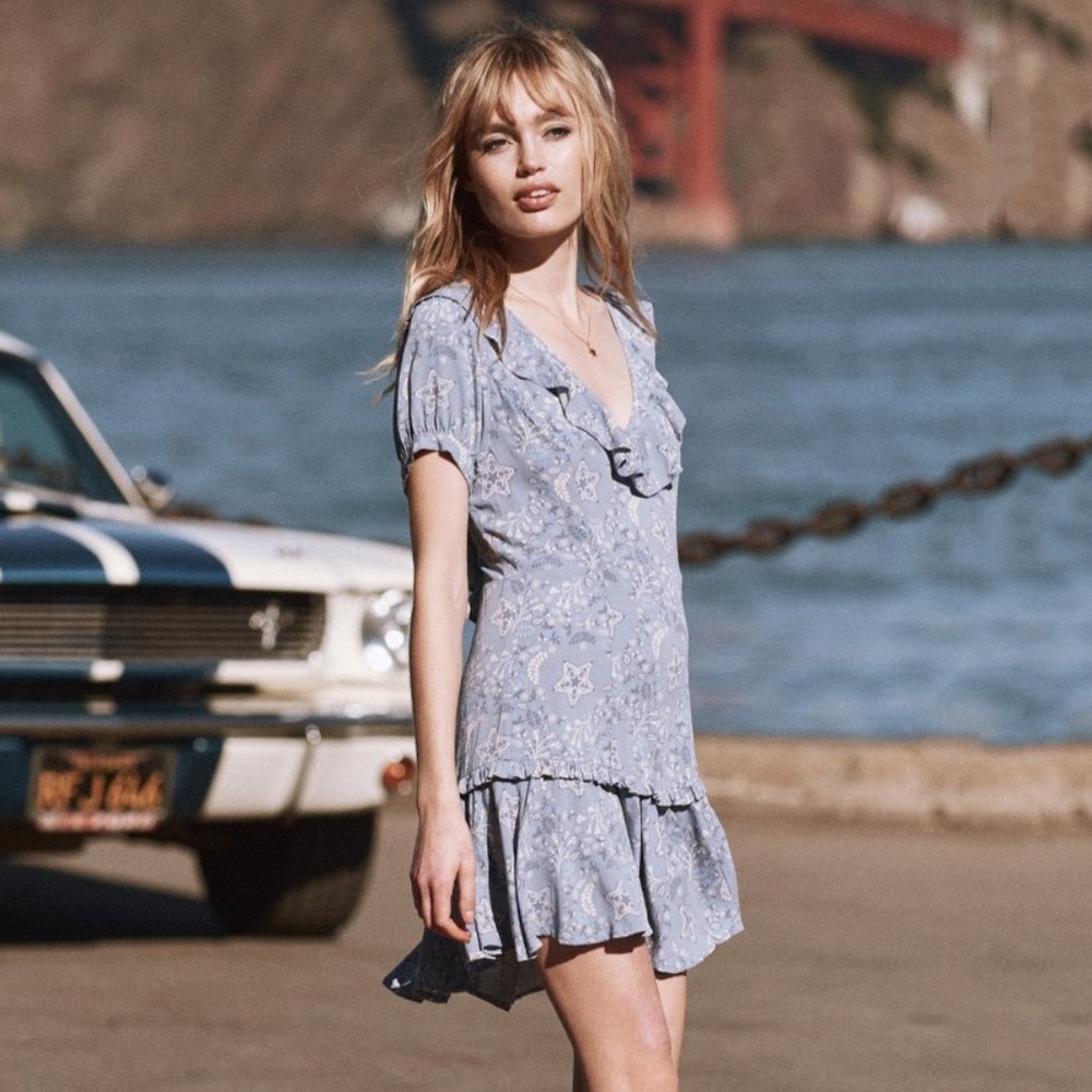 Spell Celestial Mini Dress in Chambray